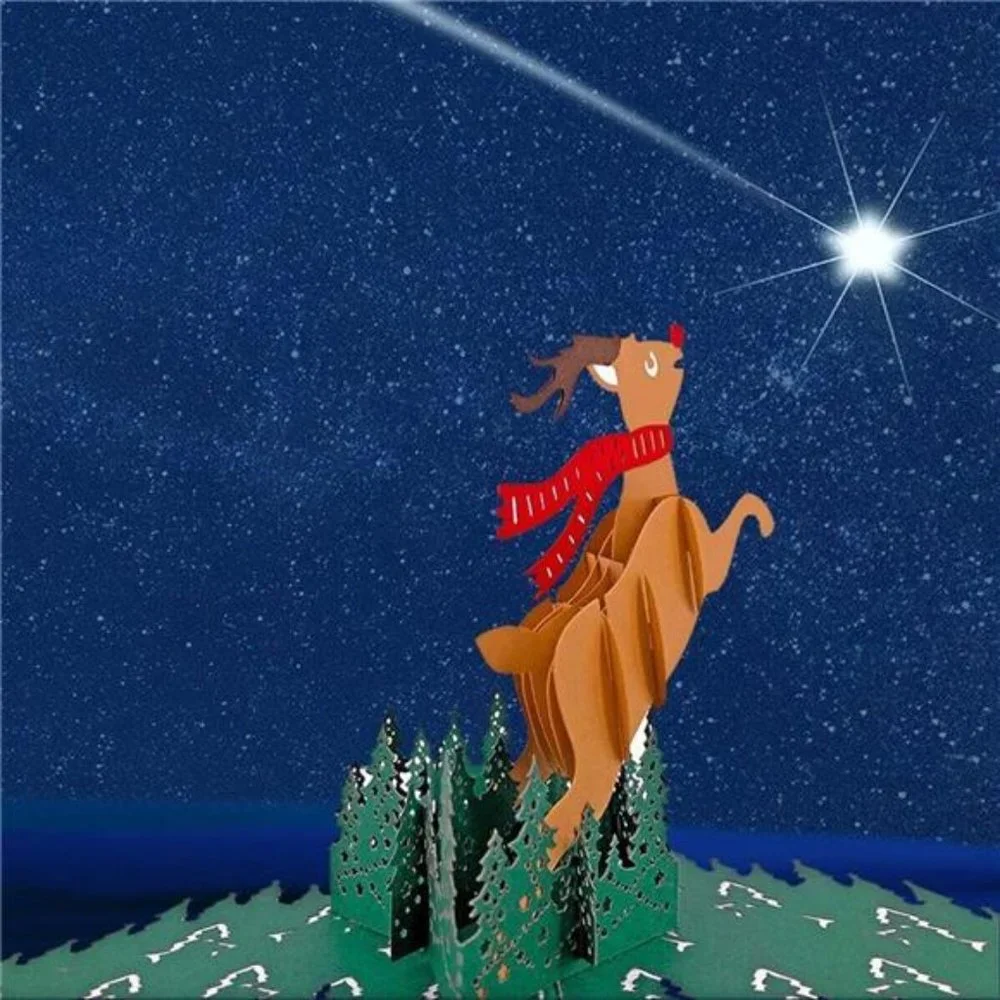 10 Pack 3D Christmas Cards Handmade Holiday Greeting Cards 3D Design Deer Cards - Picture 3 of 5